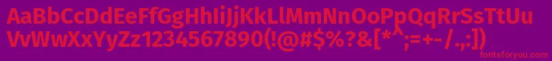 フォントFirasansBold – 紫の背景に赤い文字