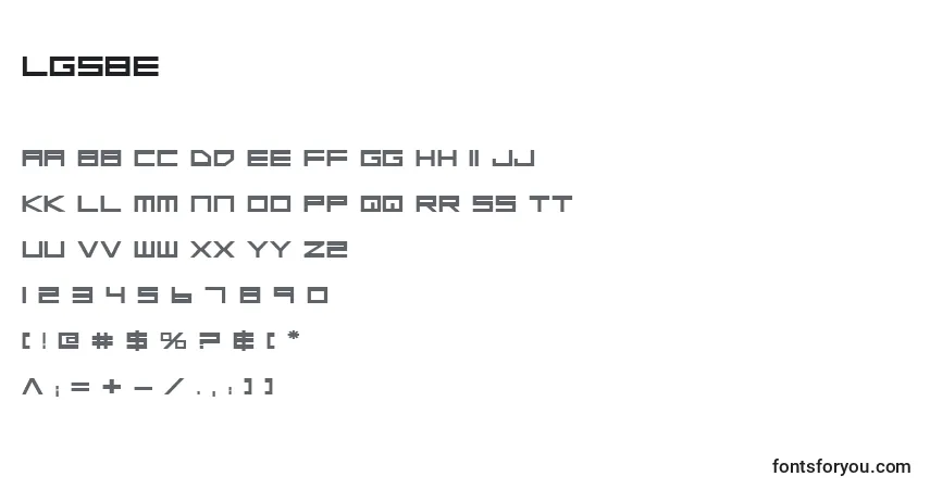 A fonte Lgsbe – alfabeto, números, caracteres especiais