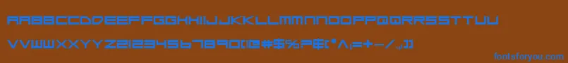 Lgsbe-Schriftart – Blaue Schriften auf braunem Hintergrund