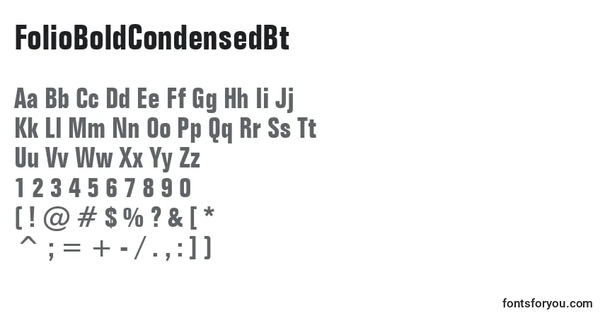 Шрифт FolioBoldCondensedBt – алфавит, цифры, специальные символы