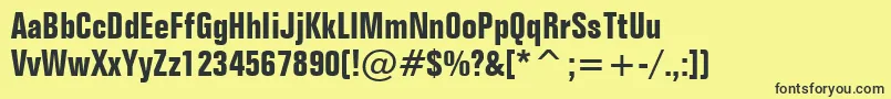 FolioBoldCondensedBt Font – Black Fonts on Yellow Background