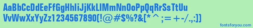 FolioBoldCondensedBt Font – Blue Fonts on Green Background