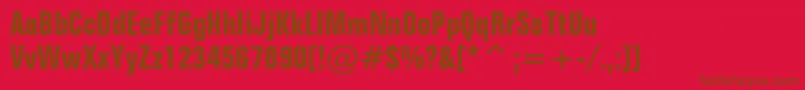 FolioBoldCondensedBt Font – Brown Fonts on Red Background