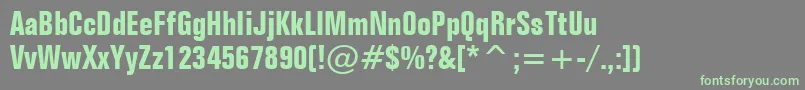 FolioBoldCondensedBt Font – Green Fonts on Gray Background