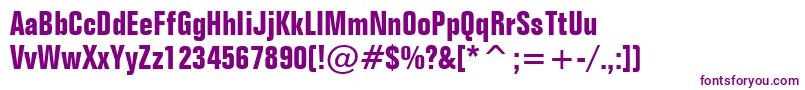 FolioBoldCondensedBt Font – Purple Fonts on White Background