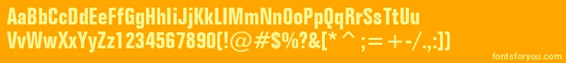 FolioBoldCondensedBt Font – Yellow Fonts on Orange Background