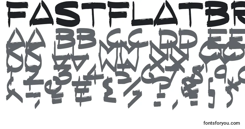 Fuente FastFlatBrush - alfabeto, números, caracteres especiales