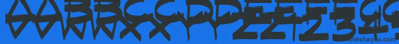 フォントFastFlatBrush – 黒い文字の青い背景