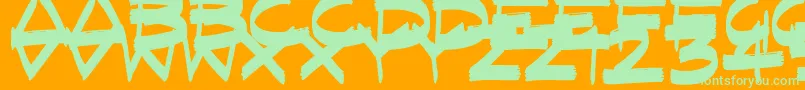 Więcej informacji o czcionce FastFlatBrush Czcionka FastFlatBrush – zielone czcionki na pomarańczowym tle