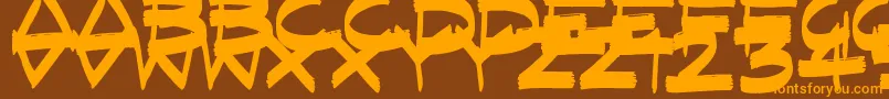 Czcionka FastFlatBrush – pomarańczowe czcionki na brązowym tle