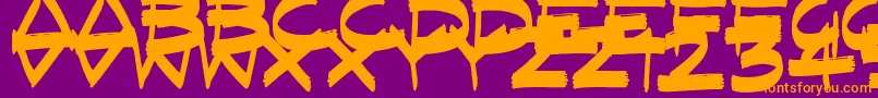 FastFlatBrush Font – Orange Fonts on Purple Background