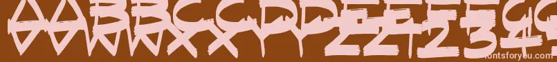 FastFlatBrush Font – Pink Fonts on Brown Background