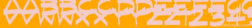 フォントFastFlatBrush – オレンジの背景にピンクのフォント