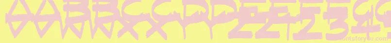 FastFlatBrush-Schriftart – Rosa Schriften auf gelbem Hintergrund