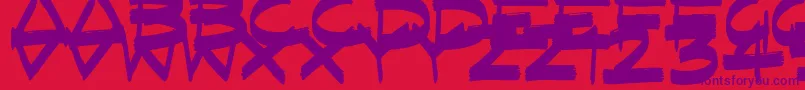 FastFlatBrush Font – Purple Fonts on Red Background