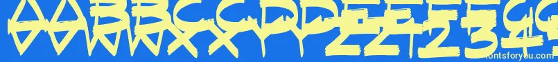 Police FastFlatBrush – polices jaunes sur fond bleu