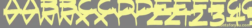 FastFlatBrush Font – Yellow Fonts on Gray Background