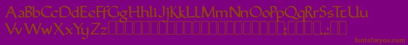 フォントFroman – 紫色の背景に茶色のフォント
