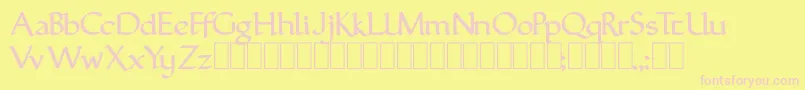 フォントFroman – ピンクのフォント、黄色の背景