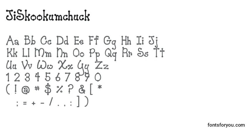 A fonte JiSkookumchuck – alfabeto, números, caracteres especiais