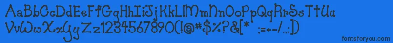 JiSkookumchuck Font – Black Fonts on Blue Background