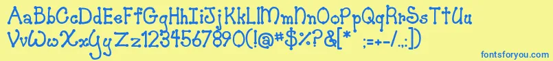 JiSkookumchuck Font – Blue Fonts on Yellow Background