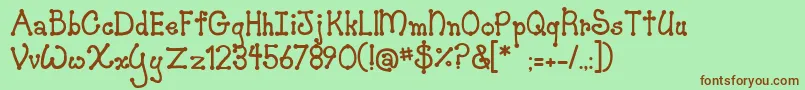 JiSkookumchuck Font – Brown Fonts on Green Background