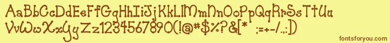 JiSkookumchuck Font – Brown Fonts on Yellow Background