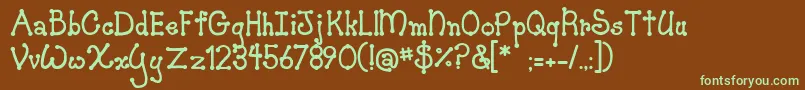 JiSkookumchuck Font – Green Fonts on Brown Background