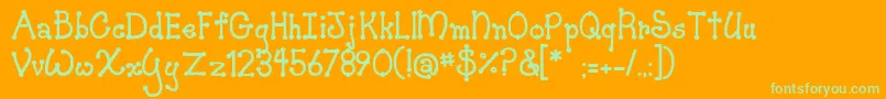 JiSkookumchuck Font – Green Fonts on Orange Background