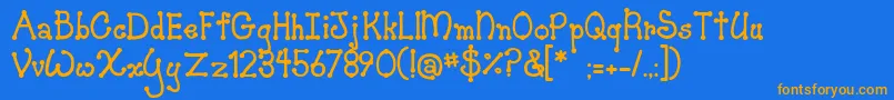 JiSkookumchuck Font – Orange Fonts on Blue Background