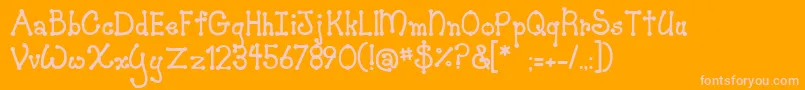 JiSkookumchuck Font – Pink Fonts on Orange Background