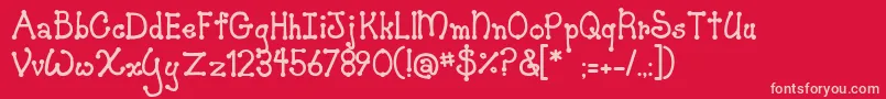 JiSkookumchuck Font – Pink Fonts on Red Background