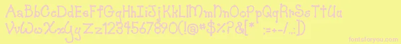 JiSkookumchuck Font – Pink Fonts on Yellow Background