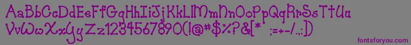 JiSkookumchuck Font – Purple Fonts on Gray Background