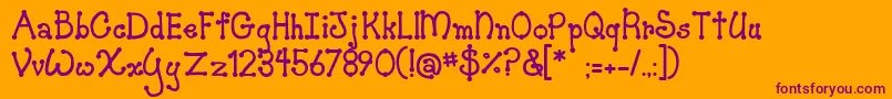 JiSkookumchuck Font – Purple Fonts on Orange Background
