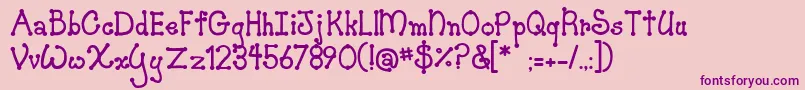 JiSkookumchuck Font – Purple Fonts on Pink Background