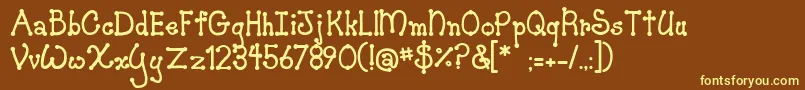 JiSkookumchuck Font – Yellow Fonts on Brown Background