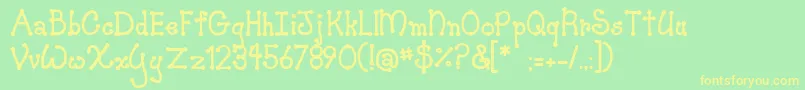 JiSkookumchuck Font – Yellow Fonts on Green Background