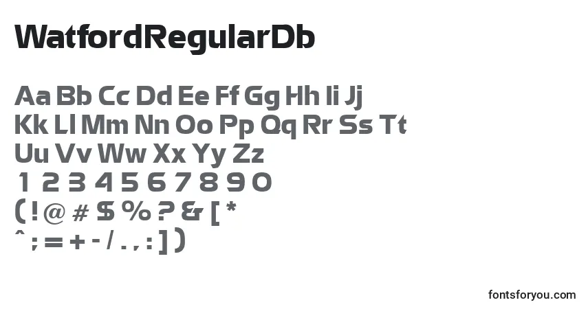 A fonte WatfordRegularDb – alfabeto, números, caracteres especiais