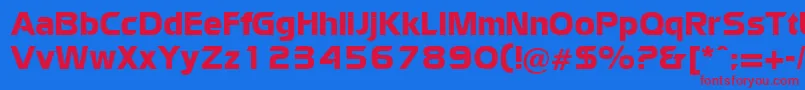 WatfordRegularDb Font – Red Fonts on Blue Background