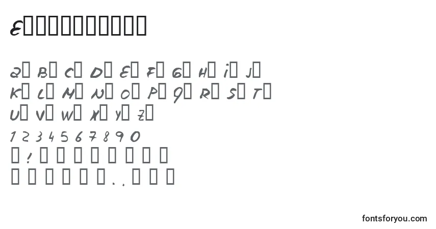 Czcionka Escudillers – alfabet, cyfry, specjalne znaki