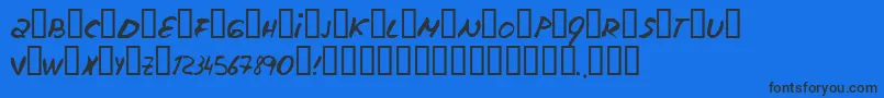Escudillers Font – Black Fonts on Blue Background