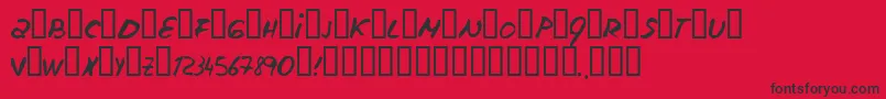 Escudillers-fontti – mustat fontit punaisella taustalla