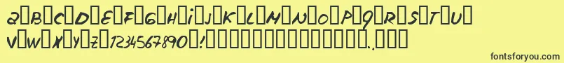 Escudillers-fontti – mustat fontit keltaisella taustalla