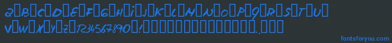 Шрифт Escudillers – синие шрифты на чёрном фоне