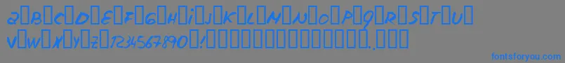 フォントEscudillers – 灰色の背景に青い文字