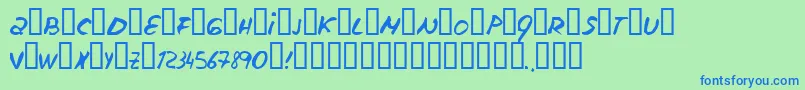 Шрифт Escudillers – синие шрифты на зелёном фоне