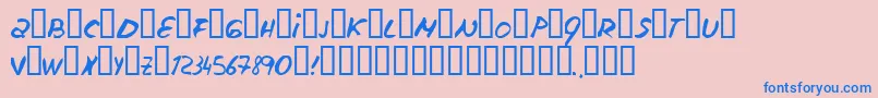 フォントEscudillers – ピンクの背景に青い文字