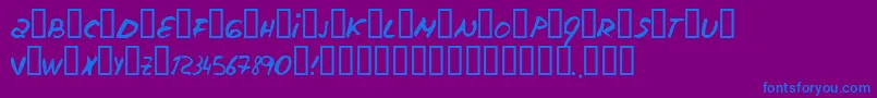 フォントEscudillers – 紫色の背景に青い文字